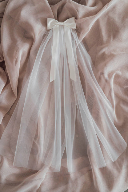 The Grace Veil - Single tier with satin bow