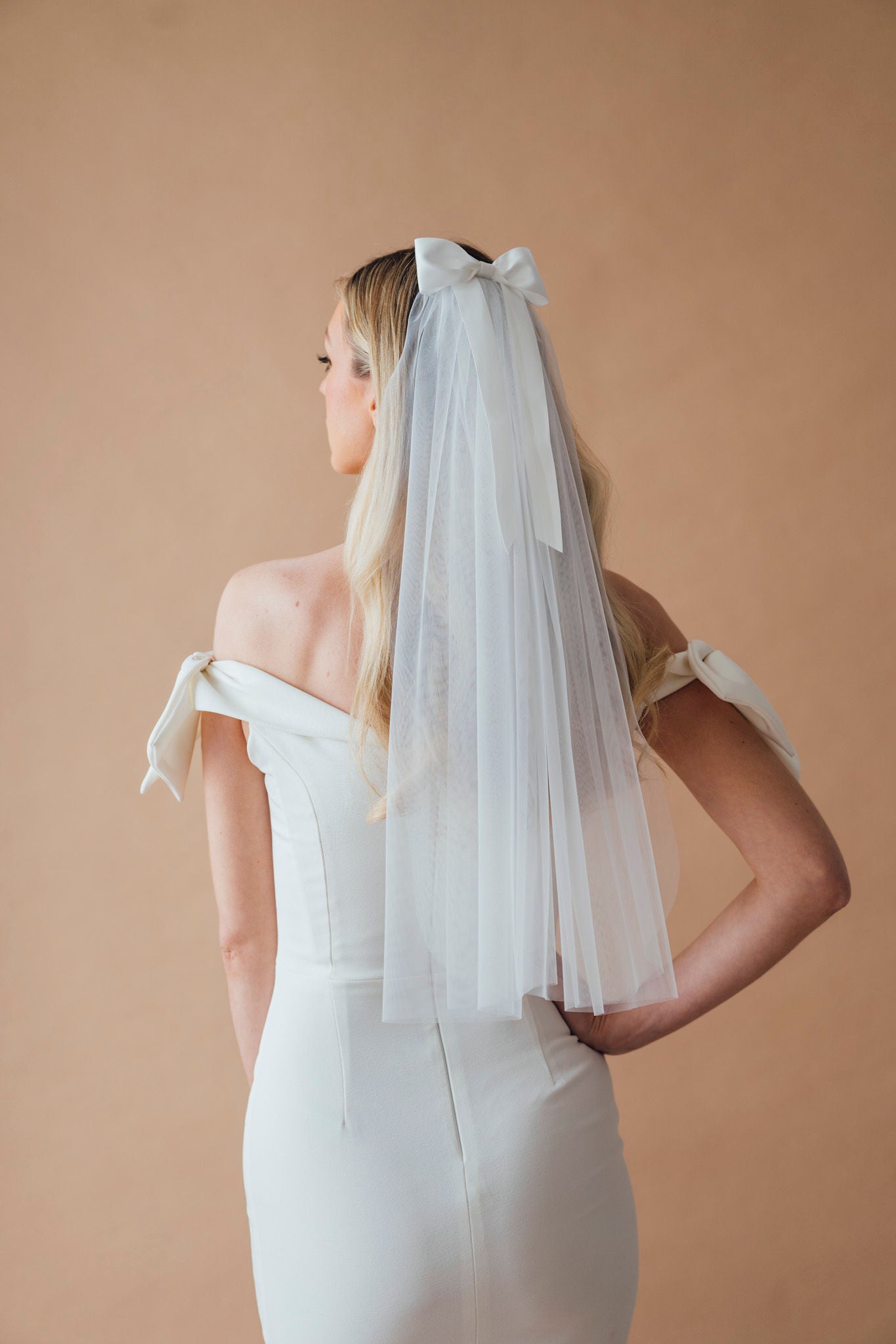 The Grace Veil - Single tier with satin bow