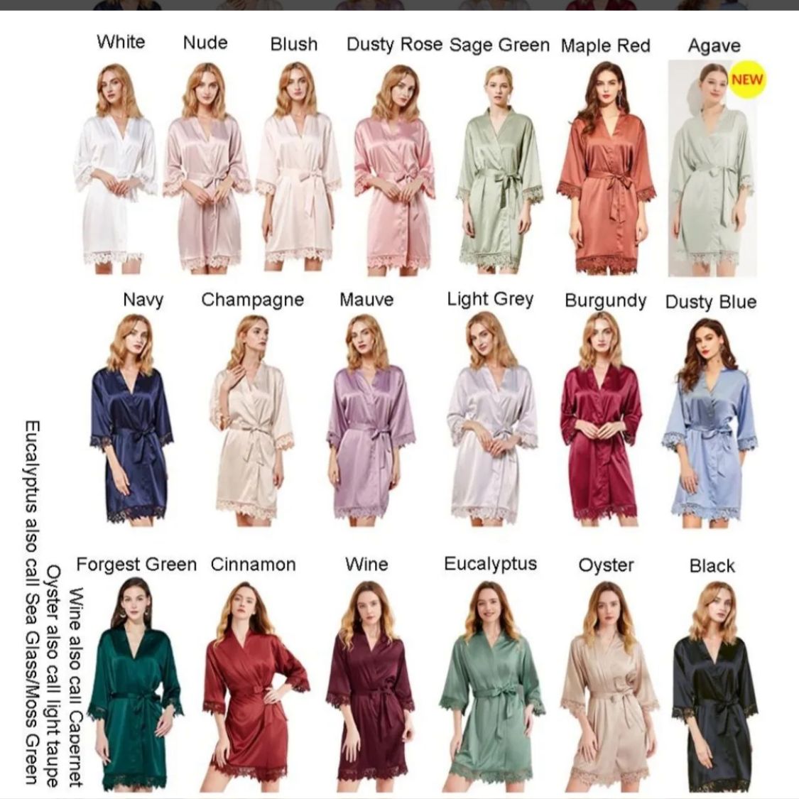 Satin Lace Edged Robes