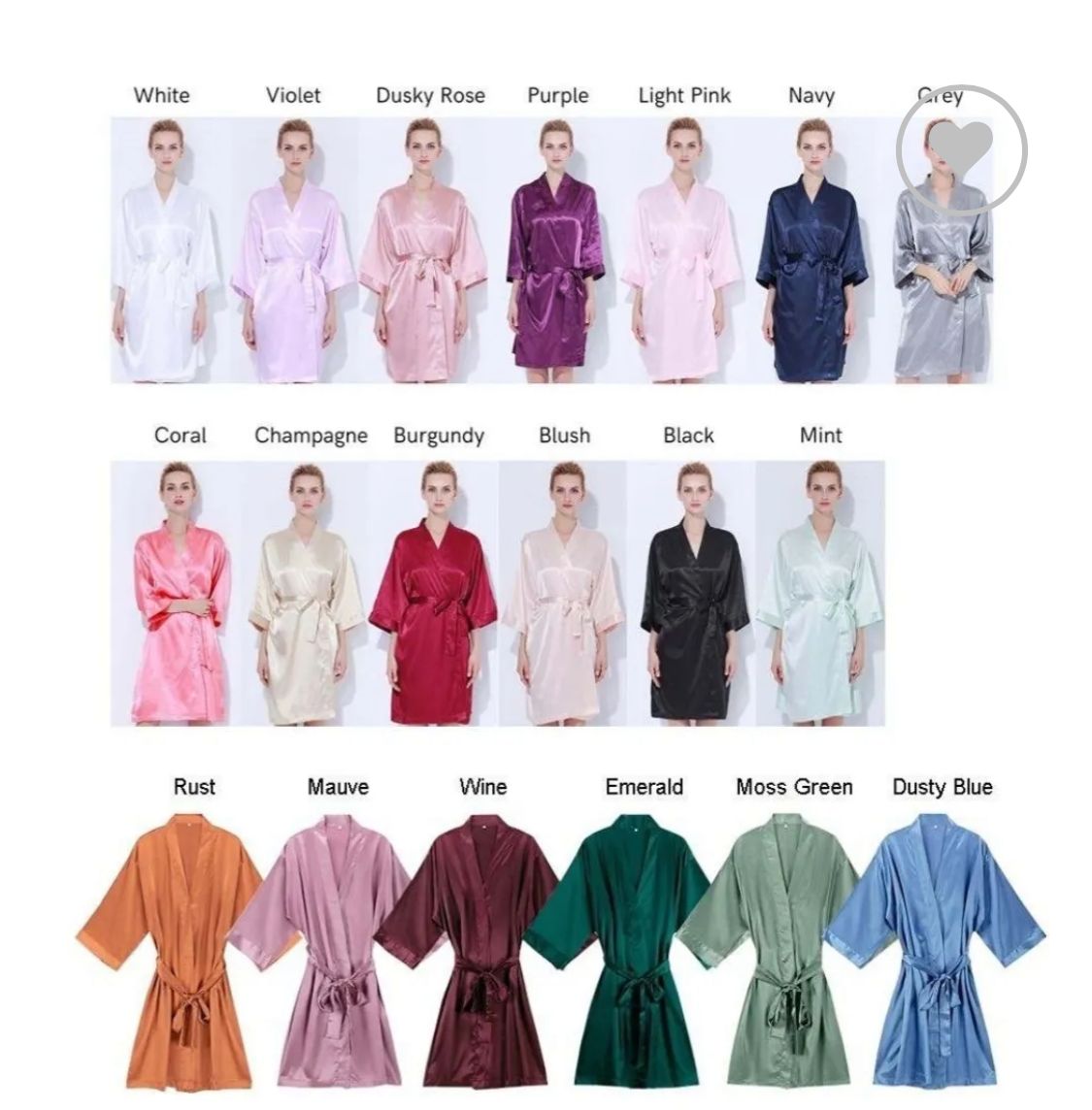 Satin Plain Edged Robes