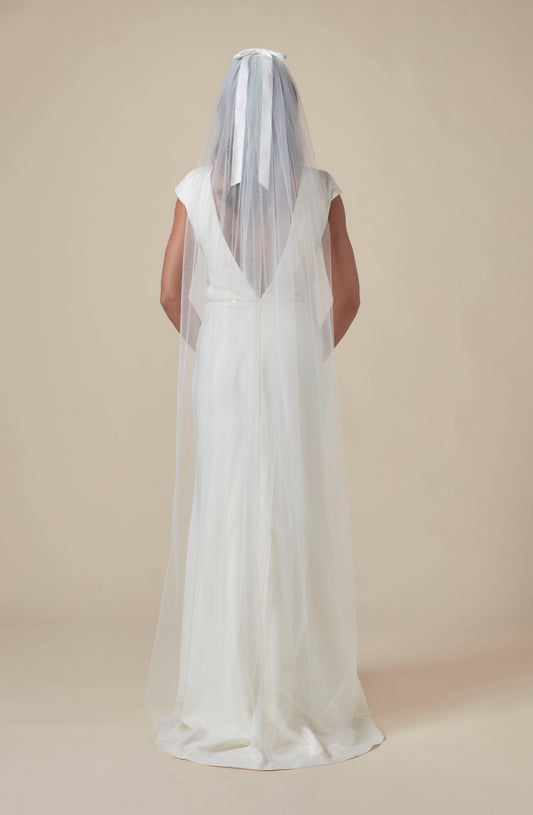 The Grace Veil - Single tier with satin bow